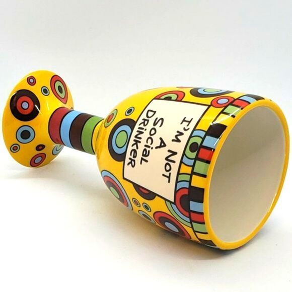 Lorrie Veasey Ceramic Social Drinker Wine Goblet - Picture 8 of 9